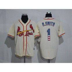 MLB St.Louis Cardinals 1 Cream USA Flag Fashion Baseball Men Jersey
