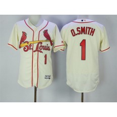 MLB St.Louis Cardinals 1 Ozzie Smith Cream Flexbase Authentic Collection Stitched Men Jersey