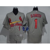 MLB St.Louis Cardinals 1 Ozzie Smith Gray Road 2016 Flexbase Majestic Baseball Men Jersey