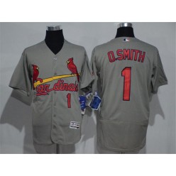 MLB St.Louis Cardinals 1 Ozzie Smith Gray Road 2016 Flexbase Majestic Baseball Men Jersey