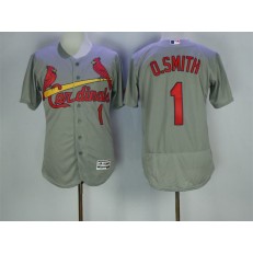 MLB St.Louis Cardinals 1 Ozzie Smith Grey Flexbase Authentic Collection Stitched Men Jersey