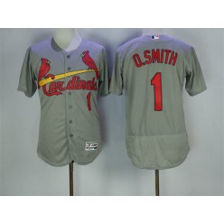 MLB St.Louis Cardinals 1 Ozzie Smith Grey Flexbase Authentic Collection Stitched Men Jersey