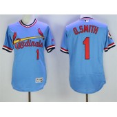 MLB St.Louis Cardinals 1 Ozzie Smith Light Blue Pullover 2016 Flexbase Majestic Baseball Men Jersey