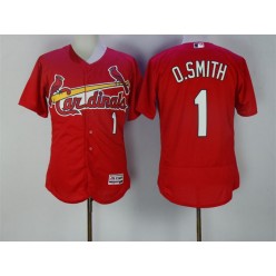 MLB St.Louis Cardinals 1 Ozzie Smith Red Flexbase Authentic Collection Stitched Men Jersey