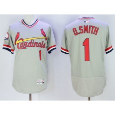MLB St.Louis Cardinals 1 Ozzie Smith Retired Gray Pullover 2016 Flexbase Majestic Baseball Men Jersey