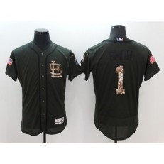 MLB St.Louis Cardinals 1 Ozzie Smith Retired Green Salute to Service 2016 Flexbase Majestic Baseball Men Jersey