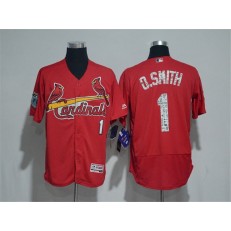 MLB St.Louis Cardinals 1 Ozzie Smith Retired Red 2017 Spring Training Stitched Majestic Flex Base Men Jersey