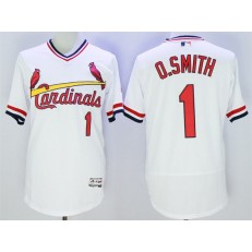 MLB St.Louis Cardinals 1 Ozzie Smith Retired White Pullover 2016 Flexbase Majestic Baseball Men Jersey