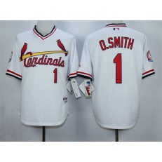 MLB St.Louis Cardinals 1 Ozzie Smith White 1982 Turn Back The Clock Men Jersey
