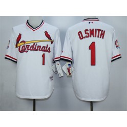 MLB St.Louis Cardinals 1 Ozzie Smith White 1982 Turn Back The Clock Men Jersey