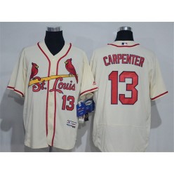 MLB St.Louis Cardinals 13 Matt Carpenter Cream Flexbase Authentic Collection Stitched Men Jersey