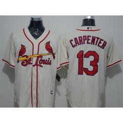 MLB St.Louis Cardinals 13 Matt Carpenter Cream New Cool Base Men Jersey