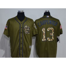 MLB St.Louis Cardinals 13 Matt Carpenter Green Salute to Service Men Jersey