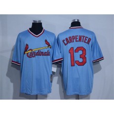 MLB St.Louis Cardinals 13 Matt Carpenter Light Blue Majestic Cool Base Cooperstown Collection Player Men Jersey
