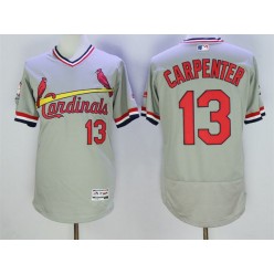 MLB St.Louis Cardinals 13 Matt Carpenter Retired Gray Pullover 2016 Flexbase Majestic Baseball Men Jersey