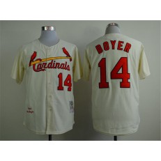 MLB St.Louis Cardinals 14 Ken Boyer 1964 Cream Throwback Men Jersey