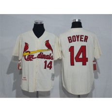 MLB St.Louis Cardinals 14 Ken Boyer Cream Stitched 1964 Cooperstown Collection Mitchell And Ness Men Jersey