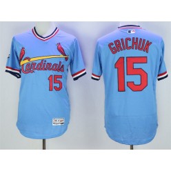 MLB St.Louis Cardinals 15 Randal Grichuk Light Blue Pullover 2016 Flexbase Majestic Baseball Men Jersey