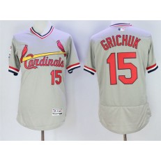 MLB St.Louis Cardinals 15 Randal Grichuk Retired Gray Pullover 2016 Flexbase Majestic Baseball Men Jersey