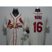 MLB St.Louis Cardinals 16 Kolten Wong Cream New Cool Base Men Jersey