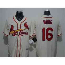 MLB St.Louis Cardinals 16 Kolten Wong Cream New Cool Base Men Jersey