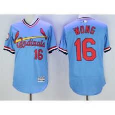 MLB St.Louis Cardinals 16 Kolten Wong Light Blue Pullover 2016 Flexbase Majestic Baseball Men Jersey
