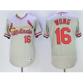 MLB St.Louis Cardinals 16 Kolten Wong Retired Gray Pullover 2016 Flexbase Majestic Baseball Men Jersey