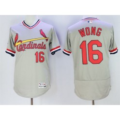 MLB St.Louis Cardinals 16 Kolten Wong Retired Gray Pullover 2016 Flexbase Majestic Baseball Men Jersey