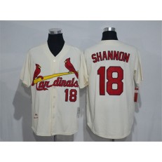 MLB St.Louis Cardinals 18 Mike Shannon Cream Stitched 1964 Cooperstown Collection Mitchell And Ness Men Jersey