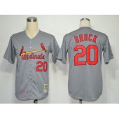 MLB St.Louis Cardinals 20 Lou Brock 1967 Gray Wool Throwback Men Jersey