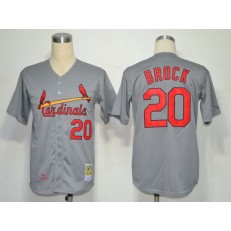 MLB St.Louis Cardinals 20 Lou Brock 1967 Gray Wool Throwback Men Jersey