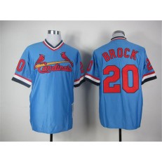 MLB St.Louis Cardinals 20 Lou Brock 1979 Light Blue Mitchell And Ness Throwback Men Jersey