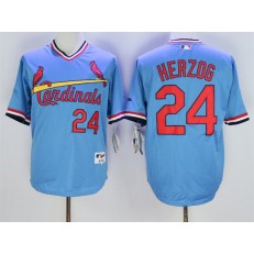 MLB St.Louis Cardinals 24 Whitey Herzog Blue 1982 Turn Back The Clock Men Jersey