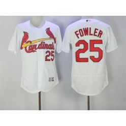 MLB St.Louis Cardinals 25 Dexter Fowler White Flexbase Authentic Collection Stitched Men Jersey