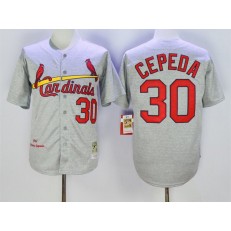 MLB St.Louis Cardinals 30 Orlando Cepeda 1967 Gray Wool Mitchell And Ness Throwback Men Jersey
