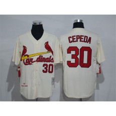 MLB St.Louis Cardinals 30 Orlando Cepeda Cream Stitched 1967 Cooperstown Collection Mitchell And Ness Men Jersey