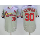 MLB St.Louis Cardinals 30 Orlando Cepeda Retired Gray Pullover 2016 Flexbase Majestic Baseball Men Jersey