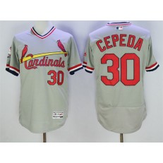 MLB St.Louis Cardinals 30 Orlando Cepeda Retired Gray Pullover 2016 Flexbase Majestic Baseball Men Jersey