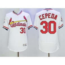MLB St.Louis Cardinals 30 Orlando Cepeda Retired White Pullover 2016 Flexbase Majestic Baseball Men Jersey