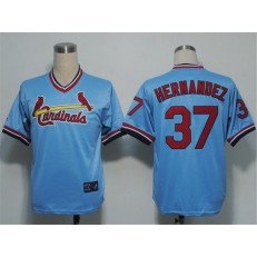 MLB St.Louis Cardinals 37 Keith Hernandez Blue Throwback Mitchell And Ness Men Jersey