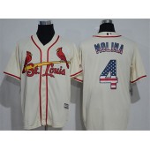 MLB St.Louis Cardinals 4 Cream USA Flag Fashion Baseball Men Jersey