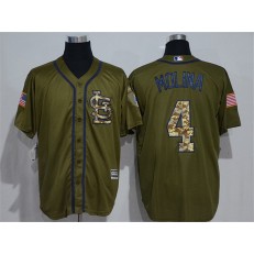MLB St.Louis Cardinals 4 Green Salute to Service Men Jersey