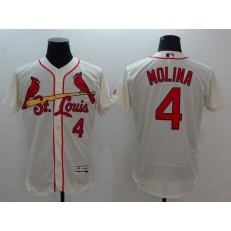 MLB St.Louis Cardinals 4 Yadier Molina Cream Flexbase 2016 Player Men Jersey