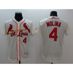 MLB St.Louis Cardinals 4 Yadier Molina Cream Flexbase 2016 Player Men Jersey