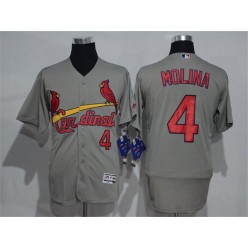 MLB St.Louis Cardinals 4 Yadier Molina Gray Road 2016 Flexbase Majestic Baseball Men Jersey