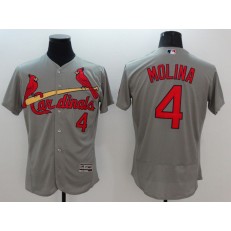 MLB St.Louis Cardinals 4 Yadier Molina Grey Flexbase Authentic Collection Stitched Men Jersey