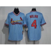 MLB St.Louis Cardinals 4 Yadier Molina Light Blue Majestic Cool Base Cooperstown Collection Player Men Jersey