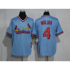 MLB St.Louis Cardinals 4 Yadier Molina Light Blue Majestic Cool Base Cooperstown Collection Player Men Jersey