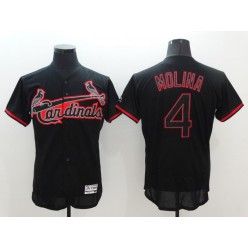 MLB St.Louis Cardinals 4 Yadier Molina Lights Out Black Fashion 2016 Flexbase Majestic Baseball Men Jersey