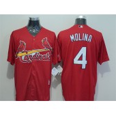 MLB St.Louis Cardinals 4 Yadier Molina Red New Cool Base Men Jersey